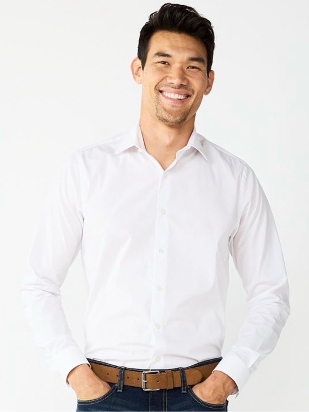 Men's Classic White Dress Shirt - Tailored Fit apt 9 new size large